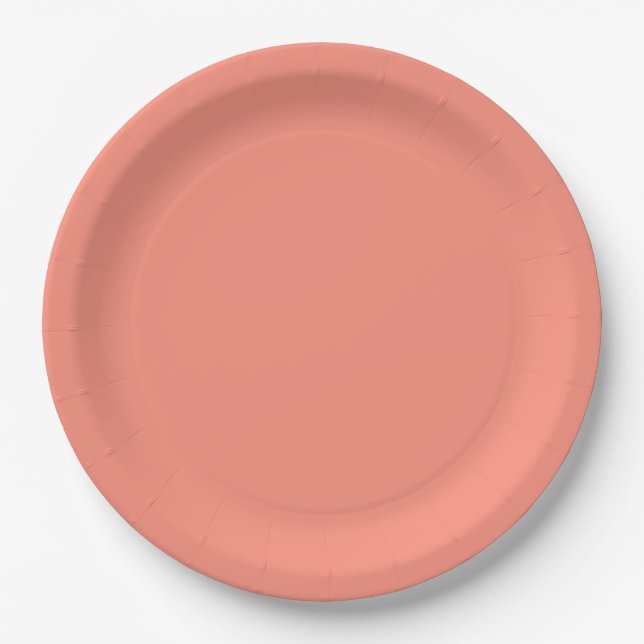 Assiettes En Carton Tropical couleur melon (Devant)