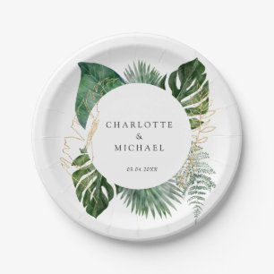 Assiettes En Carton Tropical Elegant Plante Trending Mariage Geschenka