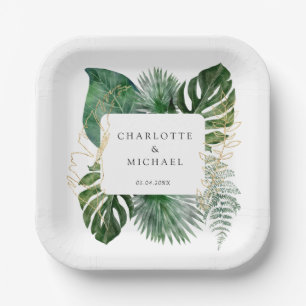 Assiettes En Carton Tropical Elegant Plante Trending Mariage Geschenka