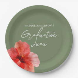 Assiettes En Carton Tropical Floral Graduation Luau