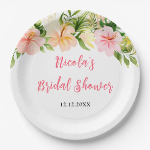 Assiettes En Carton Tropical Jungle Fleurs Mariage