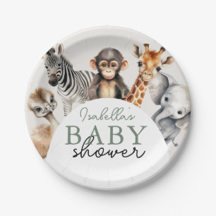 Assiettes En Carton Tropical Jungle Safari Animaux Baby showers Garçon