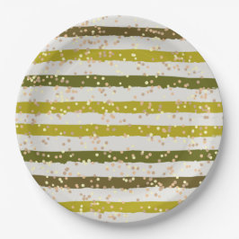 Assiettes En Carton Tropical Stripes and Dots