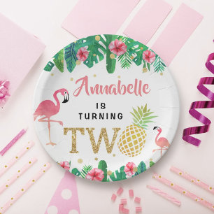 Assiettes En Carton Tropical Summer Beach Luau Girls 2e anniversaire