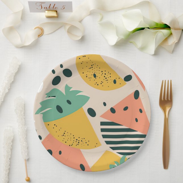 Assiettes En Carton Tropical & Summer Vibes (Mariage)