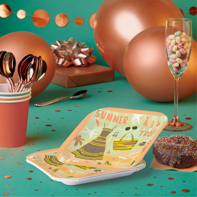 Assiettes En Carton Tropiques d'été (Créateur téléchargé)