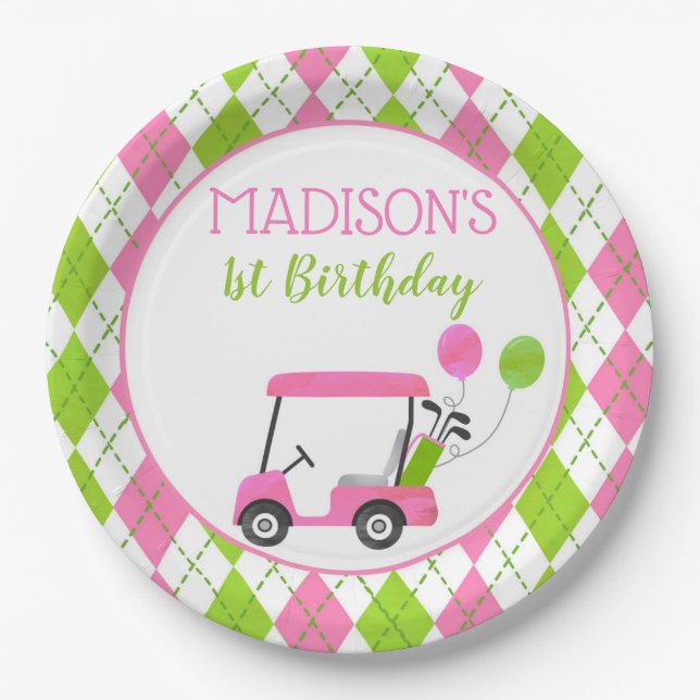 Assiettes En Carton Trou De Golf Dans Une Plaque Papier Anniversaire (Devant)