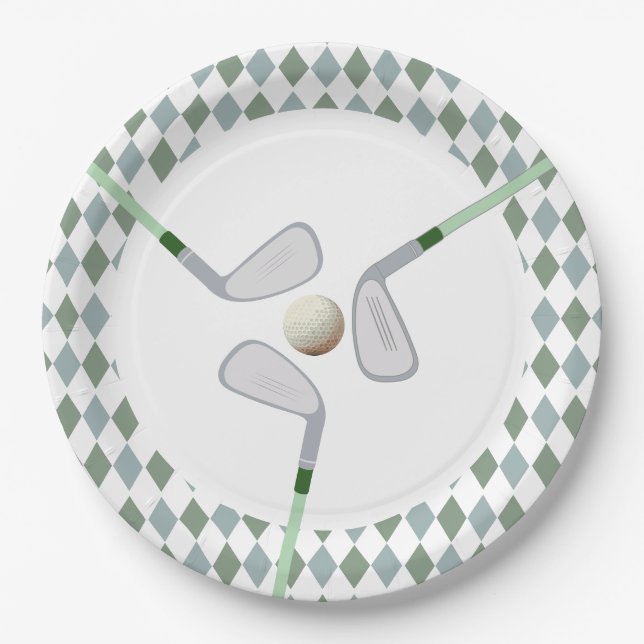 Assiettes En Carton Trou moderne en un par golf Anniversaire (Devant)