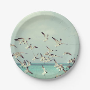 Assiettes En Carton Troupeau des plaques à papier de mouettes