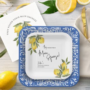 Assiettes En Carton Trouvé Watercolor Lemon Main Squeeze Mariage Douch