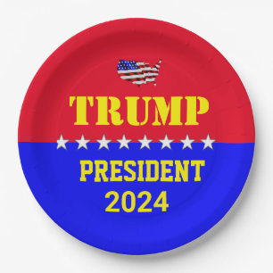 ASSIETTES EN CARTON TRUMP 2024