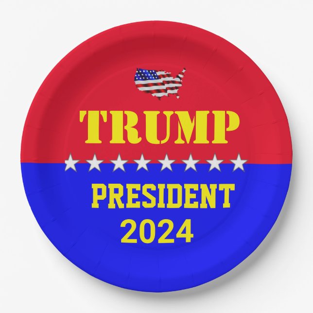 ASSIETTES EN CARTON TRUMP 2024 (Devant)