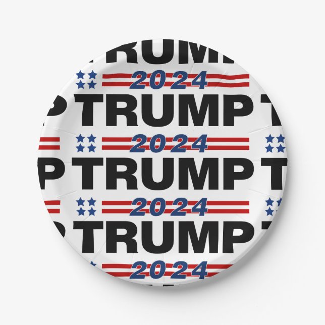 Assiettes En Carton Trump 2024 (Devant)