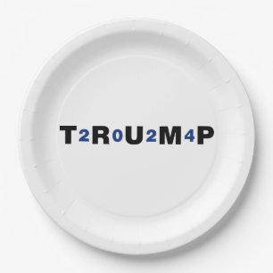 Assiettes En Carton Trump 2024 bleu