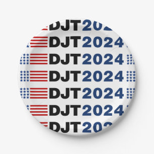 Assiettes En Carton Trump 2024 DJT