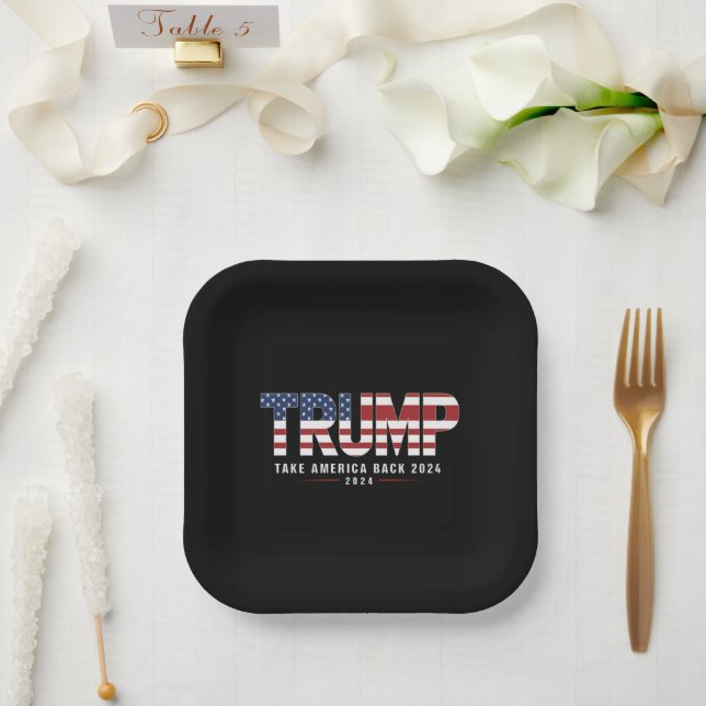 Assiettes En Carton Trump 2024 Redonner l'Amérique aux cadeaux américa (Mariage)
