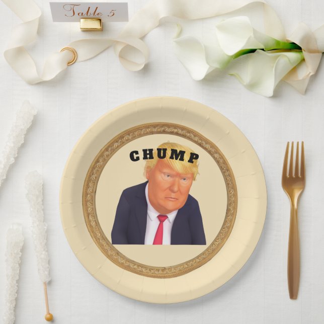 Assiettes En Carton Trump/Chump Paper Plate (Mariage)