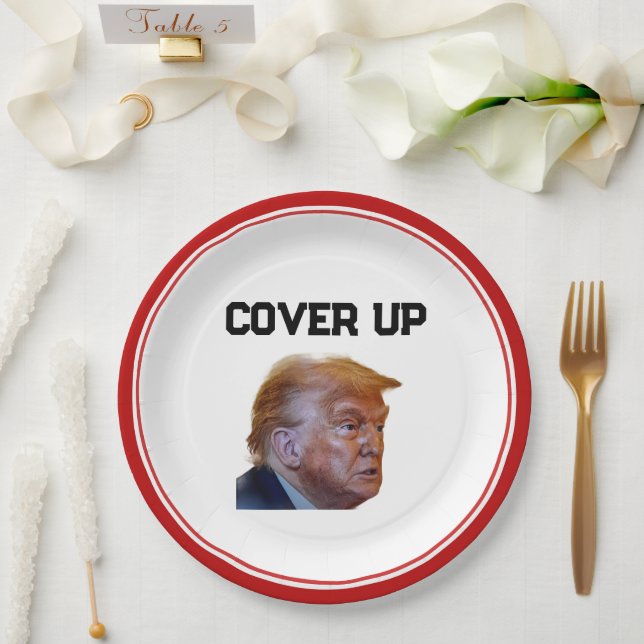 Assiettes En Carton Trump Cover Up Paper Plate (Mariage)