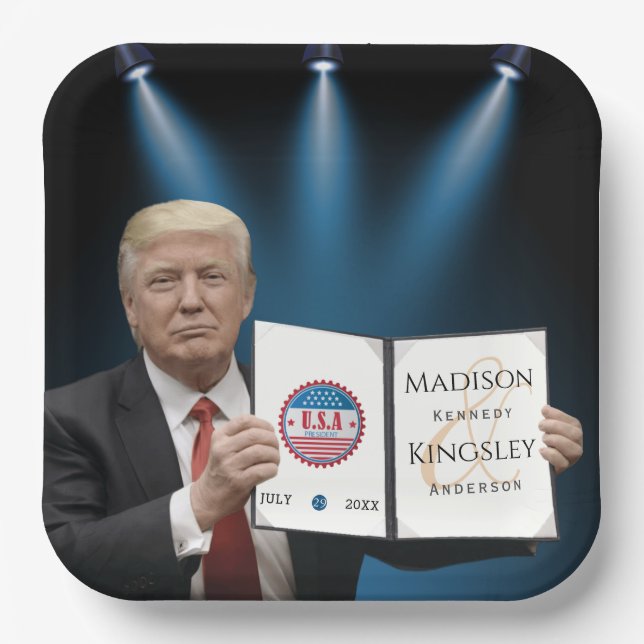 Assiettes En Carton Trump le plus grand Mariage Extraordinaire (Recto)