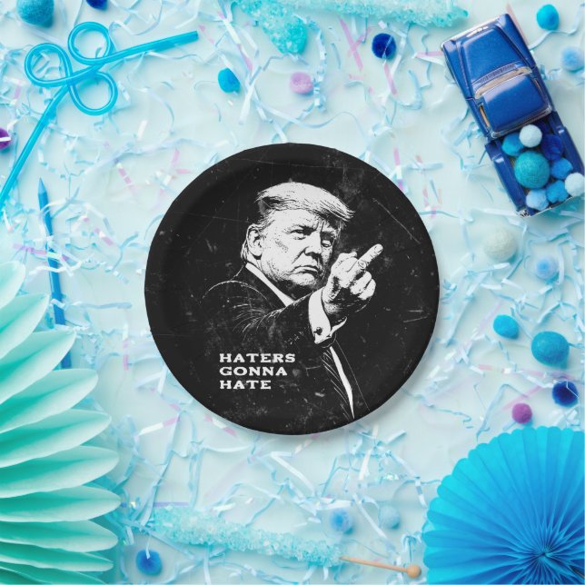 Assiettes En Carton Trump Middle Finger 2026 Meme Funny (Fête)