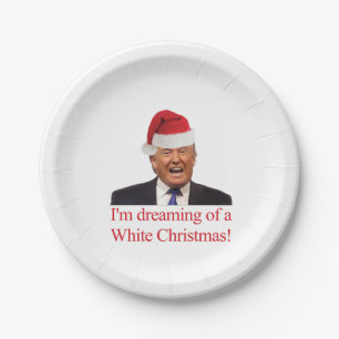 Assiettes En Carton Trump. Rêver d'un Noël blanc