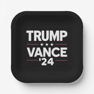 Assiettes En Carton Trump Vance 2024 Pour Président VP USA Election