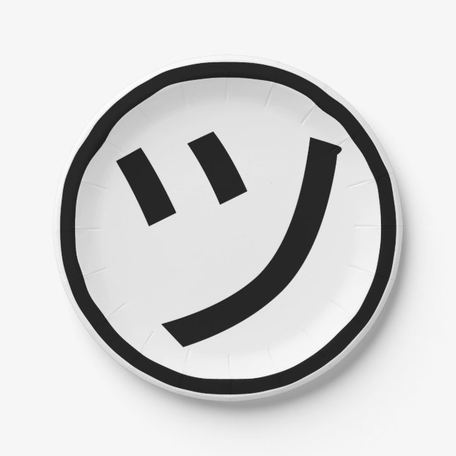 Assiettes En Carton ㋡ Tsu Kana Katakana Smiling Emoji / Emoticon (Devant)