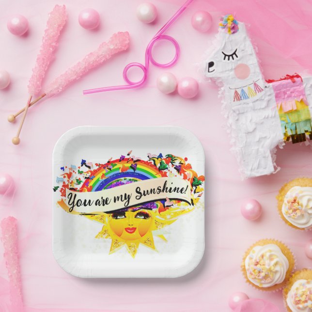 ASSIETTES EN CARTON TU ES MON SOLEIL (Fête)