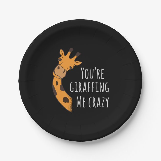 Assiettes En Carton Tu me girafes fou (Devant)