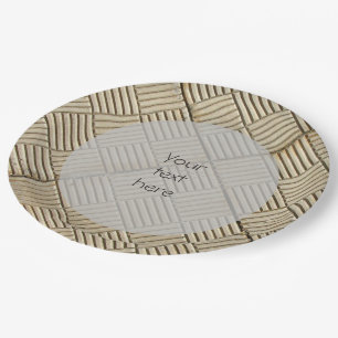 Assiettes En Carton Tuiles en béton Motif méditerranéen tout texte