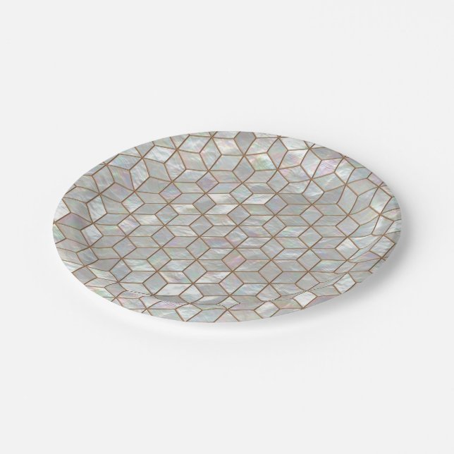 Assiettes En Carton Tuiles nacrées (Angle)