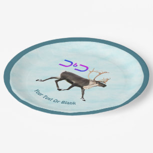 Assiettes En Carton Tuktu - Caribou Sur Neige