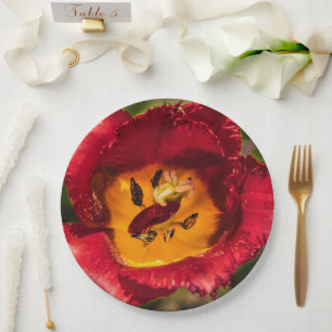 Assiettes En Carton Tuliforme rouge