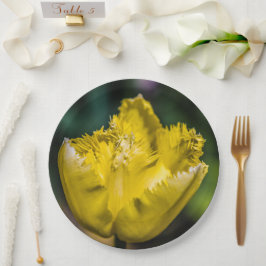 Assiettes En Carton Tulipe jaune