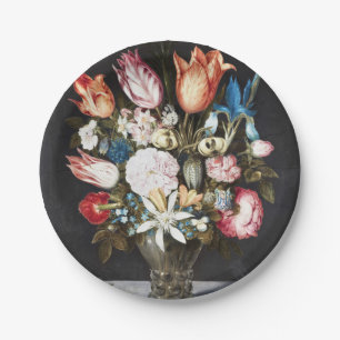 Assiettes En Carton Tulipes et Roses Hollandaises Antiques de Bosschae