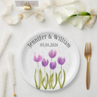 Tulipes Fleurs aquarelle Ressort Rustique Mariage