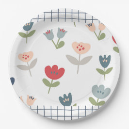 Assiettes En Carton Tulipes Florales mignonnes Simple Agritourisme Pay