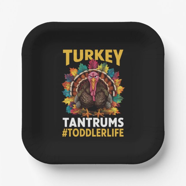 Assiettes En Carton Turquie Et Tantrums Jouet Vie Joueur Thanksgiving (Recto)