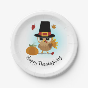 Assiettes En Carton Turquie pèlerin Thanksgiving
