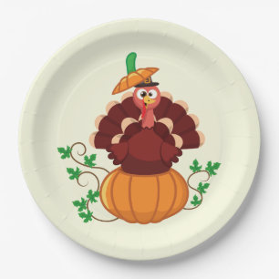 Assiettes En Carton Turquie : Thanksgiving Citrouille