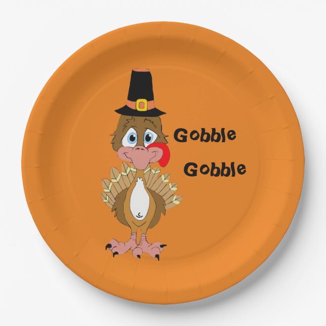 Assiettes En Carton Turquie Thanksgiving comique (Devant)