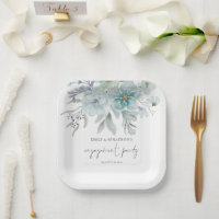 Turquoise Blue Sea Mist Florals Script
