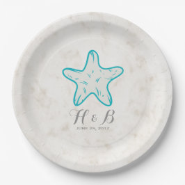 Assiettes En Carton Turquoise Rustic Starfish Mariage