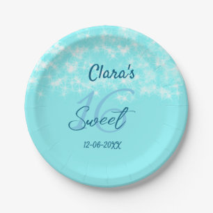 Assiettes En Carton Turquoise turquoise agate doux 16 anniversaire ajo