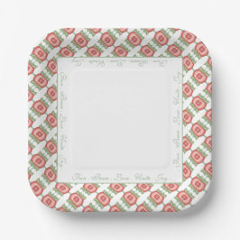 Assiettes En Carton Turquoise Vert Accentué Carré moderne