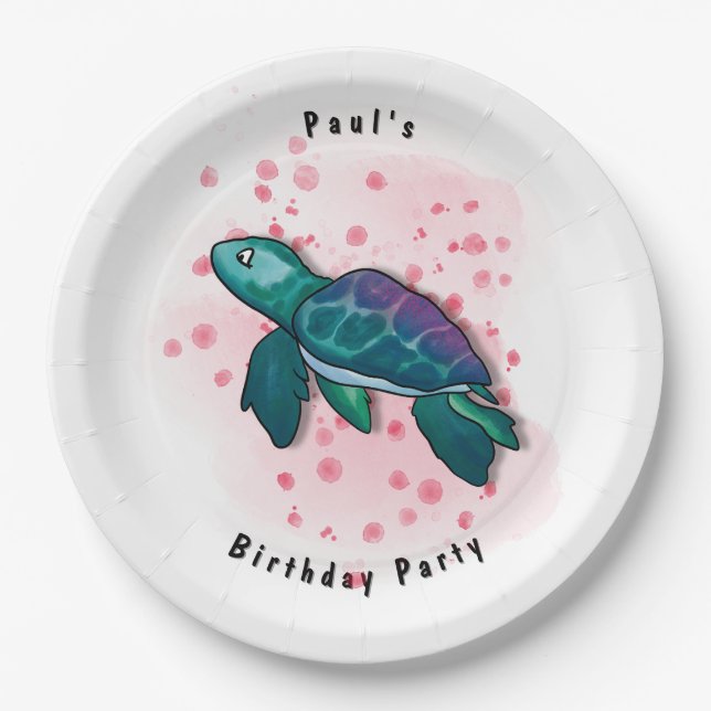 Assiettes En Carton Turtle Party (Devant)