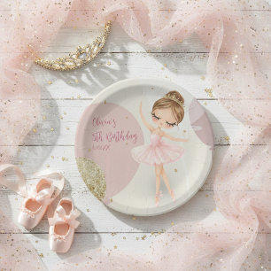 Assiettes En Carton Tutu 5e Ballerine Danseuse de Ballet Anniversaire