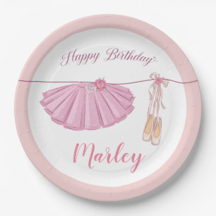 Assiettes En Carton Tutu Ballerina Danse Joyeuse fête d'anniversaire