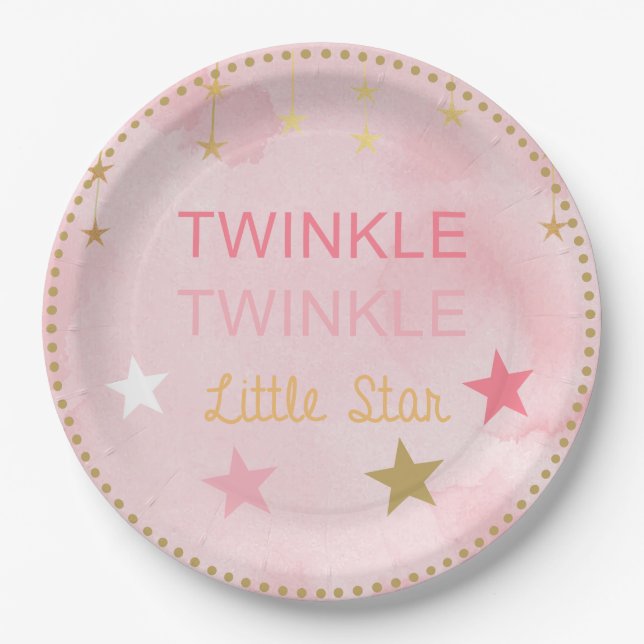 Assiettes En Carton Twinkle Little Star Baby Girl (Devant)