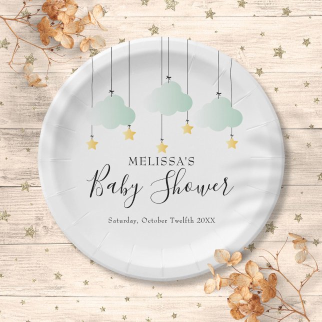 Assiettes En Carton Twinkle Twinkle Little Star Baby shower (Twinkle Twinkle Little Star Baby Shower Paper Plates)
